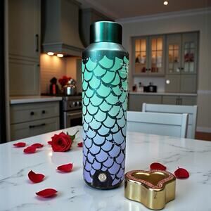 Starbucks 2025 Mermaid Scales Purple Teal Stainless Steel Bottle 20oz NWT